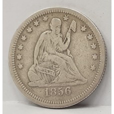 UNITED STATES OF AMERICA 1856 . 1/4 QUARTER DOLLAR COIN . VERY COLLECTABLE